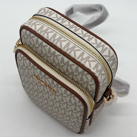 Michael Kors Medium NS Chain Xbody Bag Vanilla/Brown - Picture 3 of 13